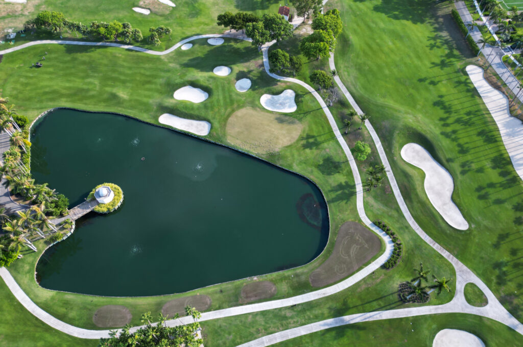 Modern golf course designed by top golf architects