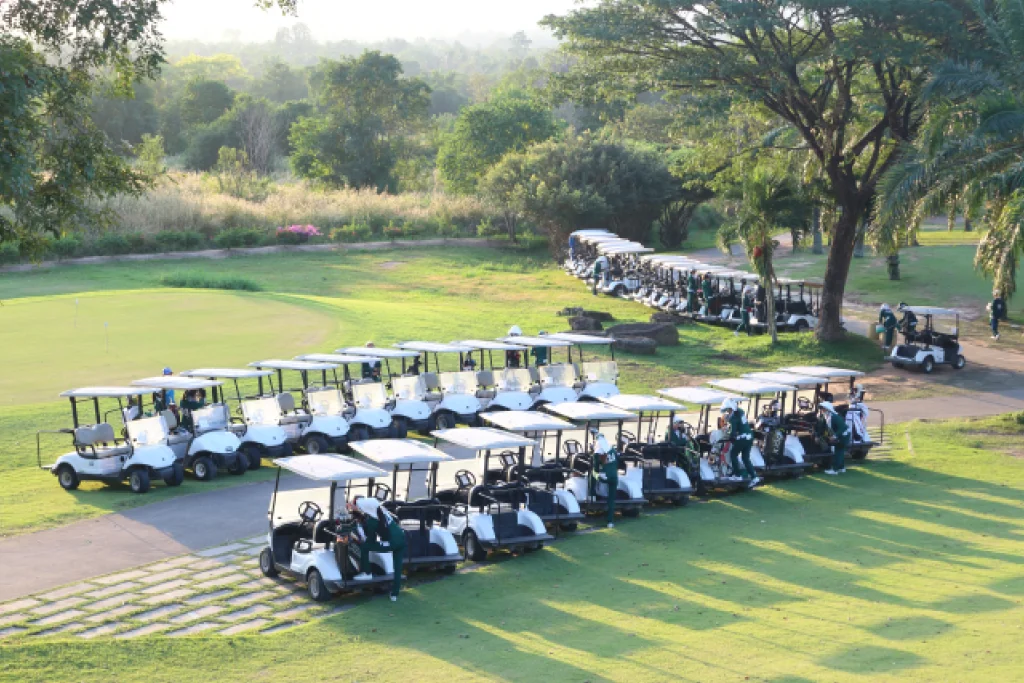 An aerial view of a beautifully integrated executive golf course within a residential community