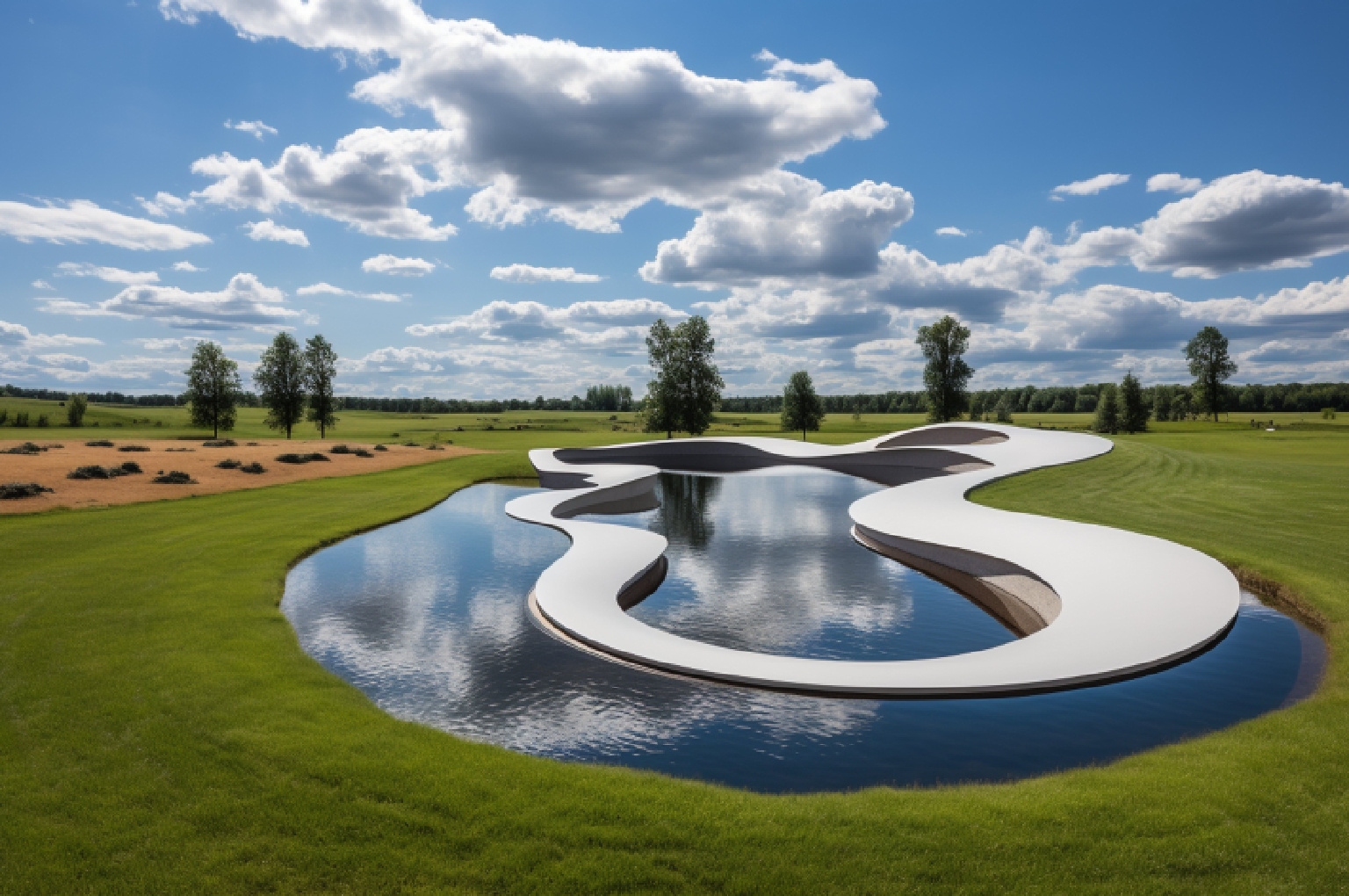 A graphic illustrating key strategic principles used by famous golf architects, such as central bunkering and wide fairways.