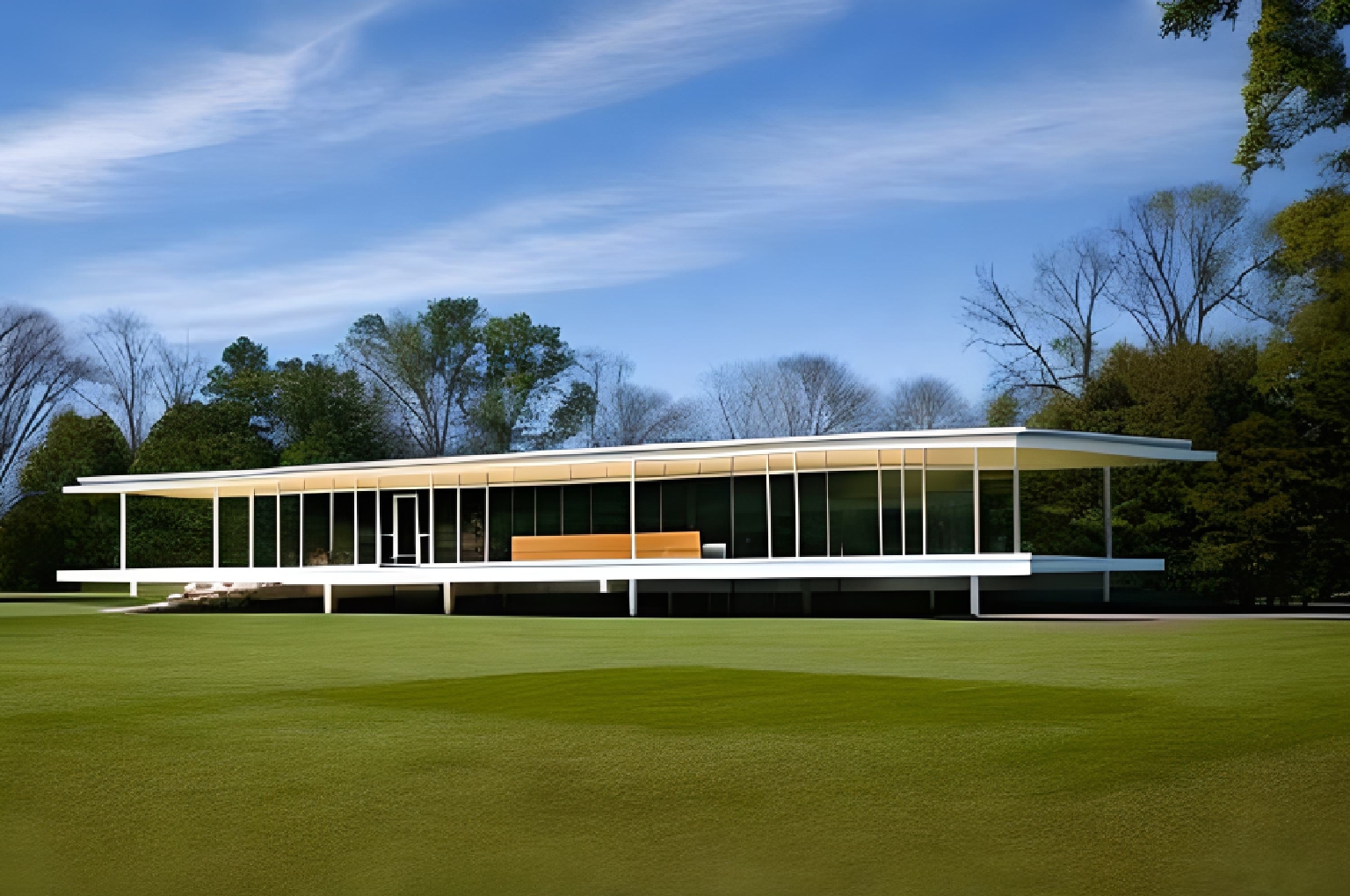 An architectural rendering of a state-of-the-art golf practice facility with covered hitting bays and short game area.