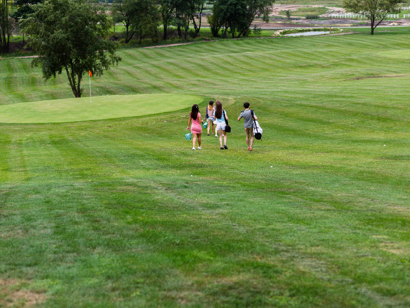 Master plan for a sustainable golf course showing dedicated areas for native vegetation and reduced irrigation