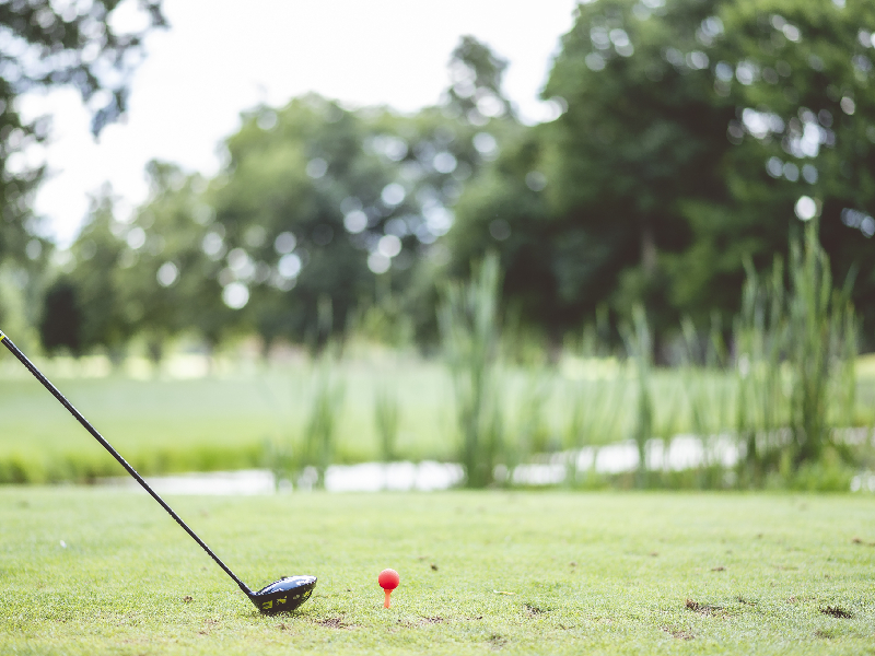 A wide-angle view of a championship course featuring multiple tee boxes for a tailored journey.