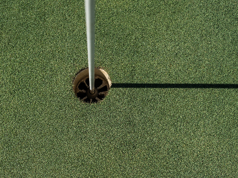 A close-up look across a modern golf green highlighting subtle micro-contours and intricate ground movement.